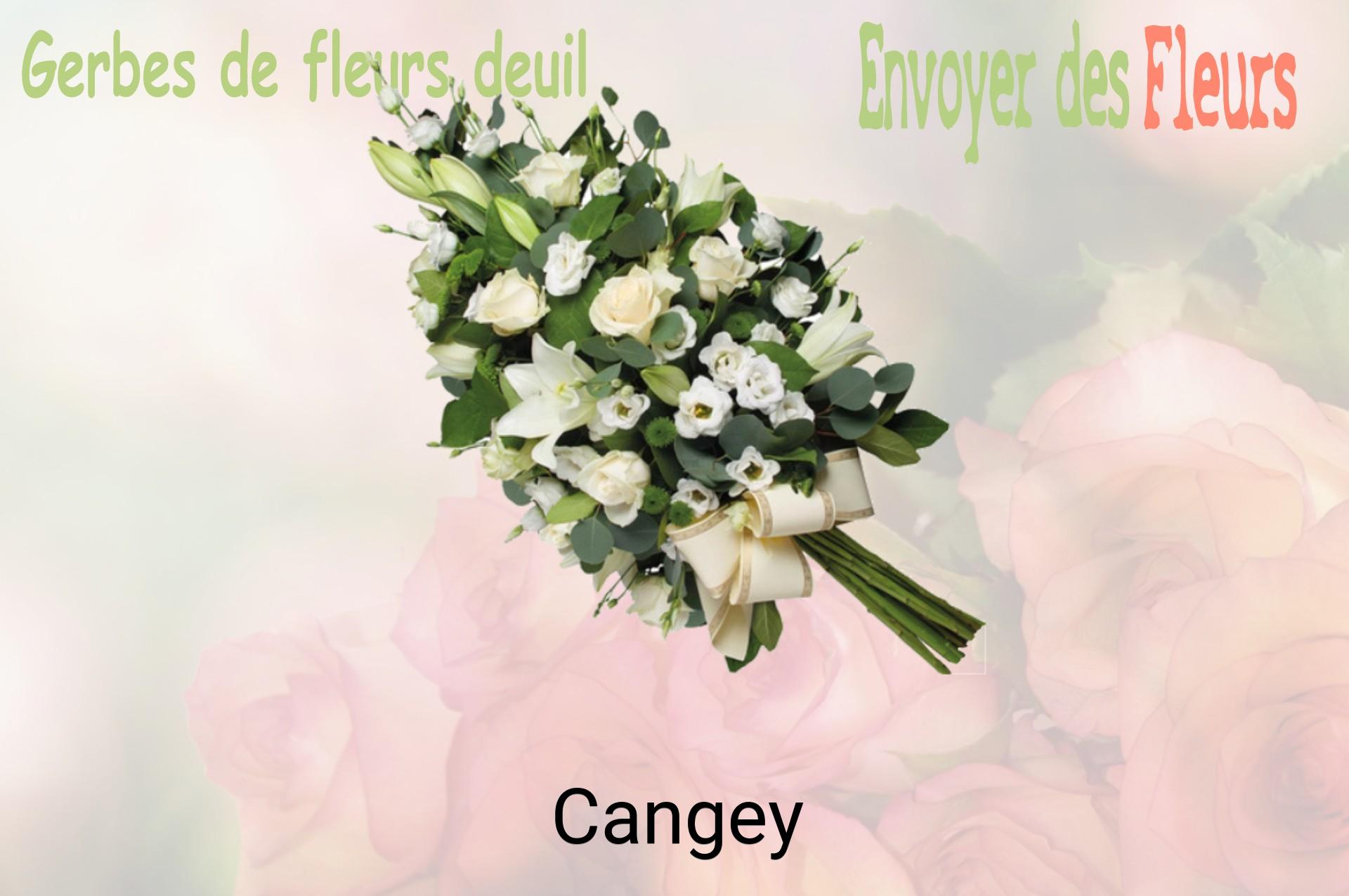 Gerbe de fleurs de deuil livrée à Cangey